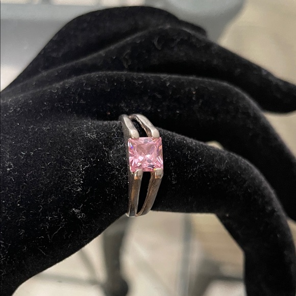 Source Unknown Jewelry - Pink Square Gemstone Silver Ring